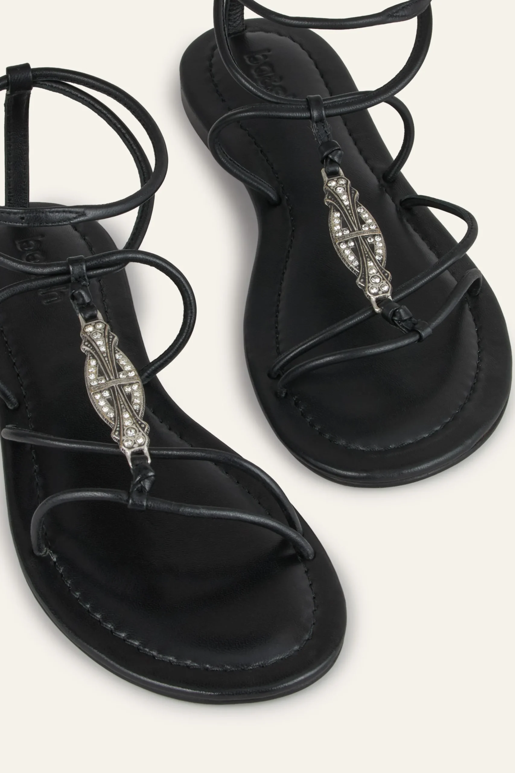 Ba&Sh CAYA sandales plates en cuir NOIR Clearance