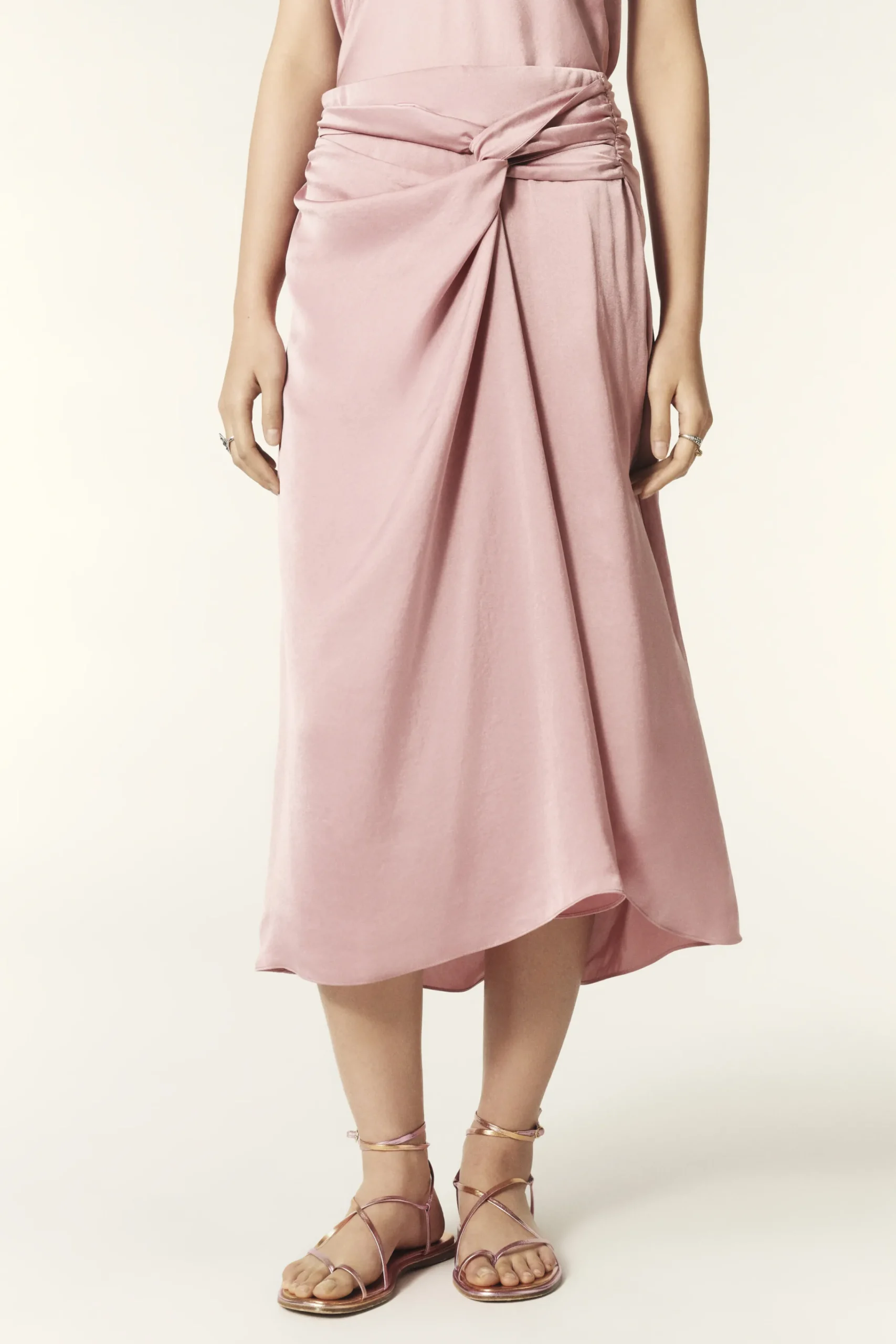 Ba&Sh CELLY jupe midi ROSE Hot