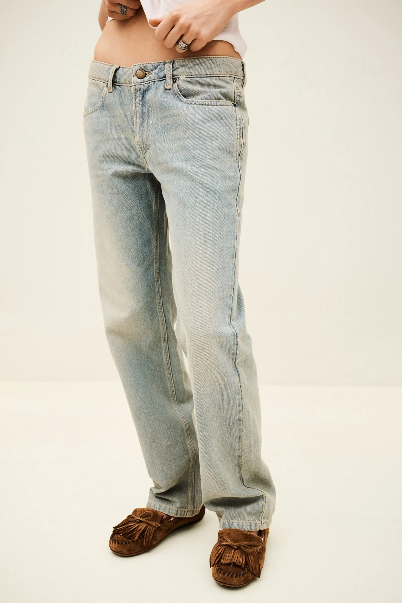 Ba&Sh CENOS pantalon droit taille BLEU Hot