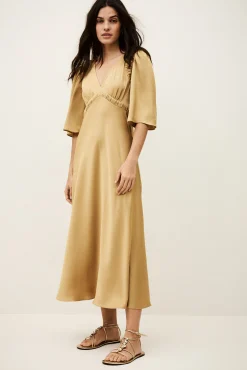 Ba&Sh CHARLOTTE robe midi MARRON Clearance
