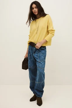 Ba&Sh CHAYA pull cachemire boîte JAUNE Clearance