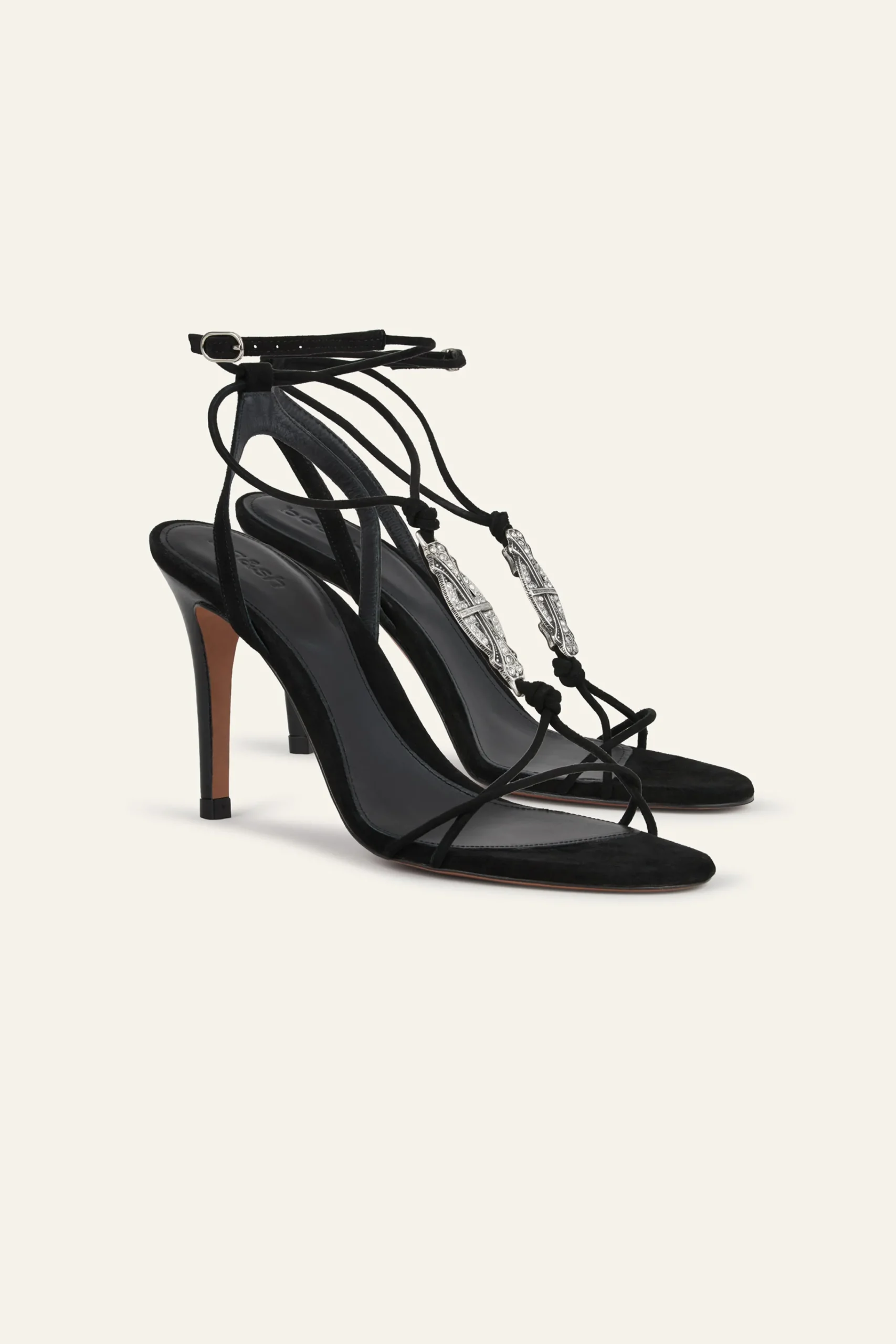 Ba&Sh CHAYA sandales plates cuir NOIR