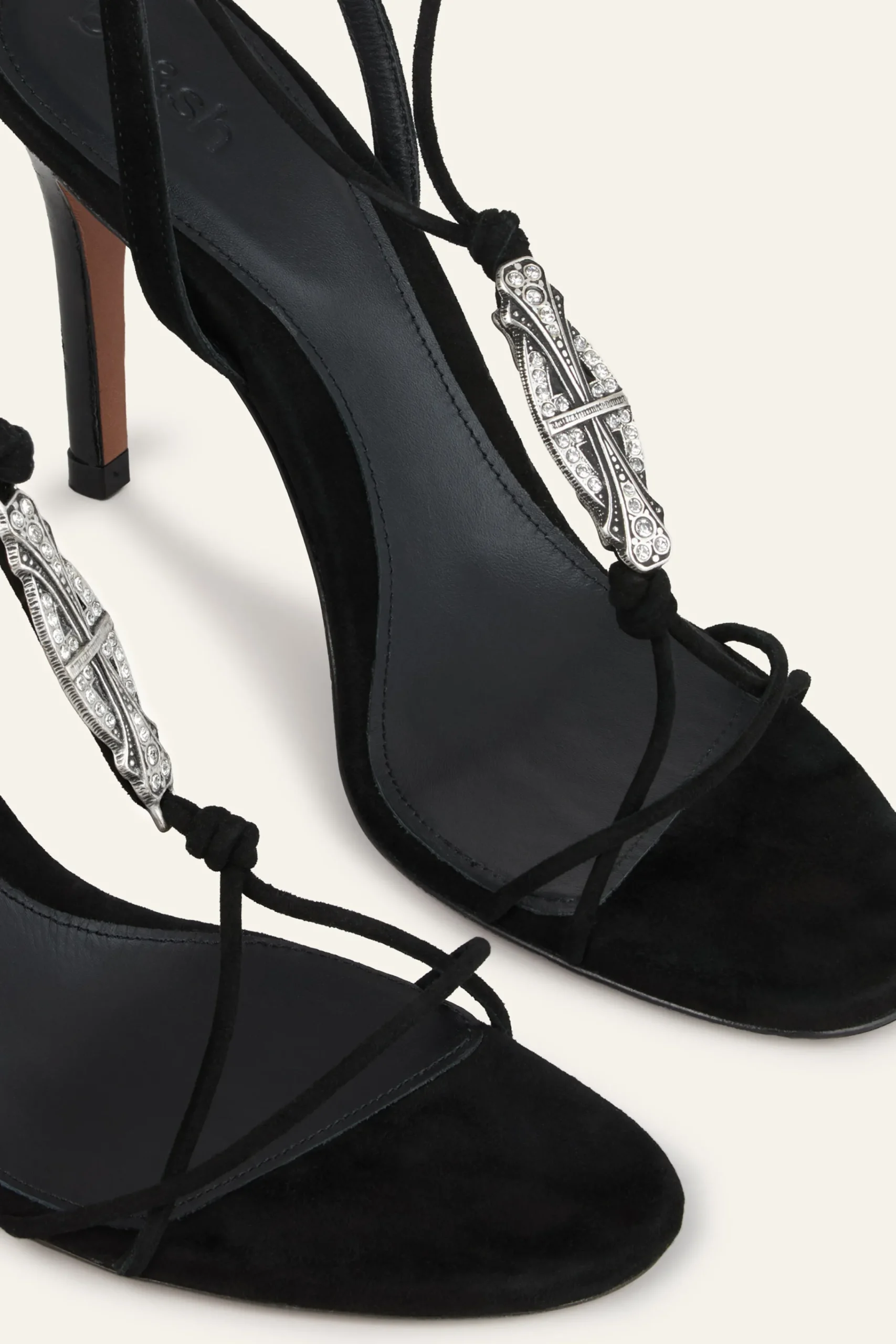 Ba&Sh CHAYA sandales plates cuir NOIR
