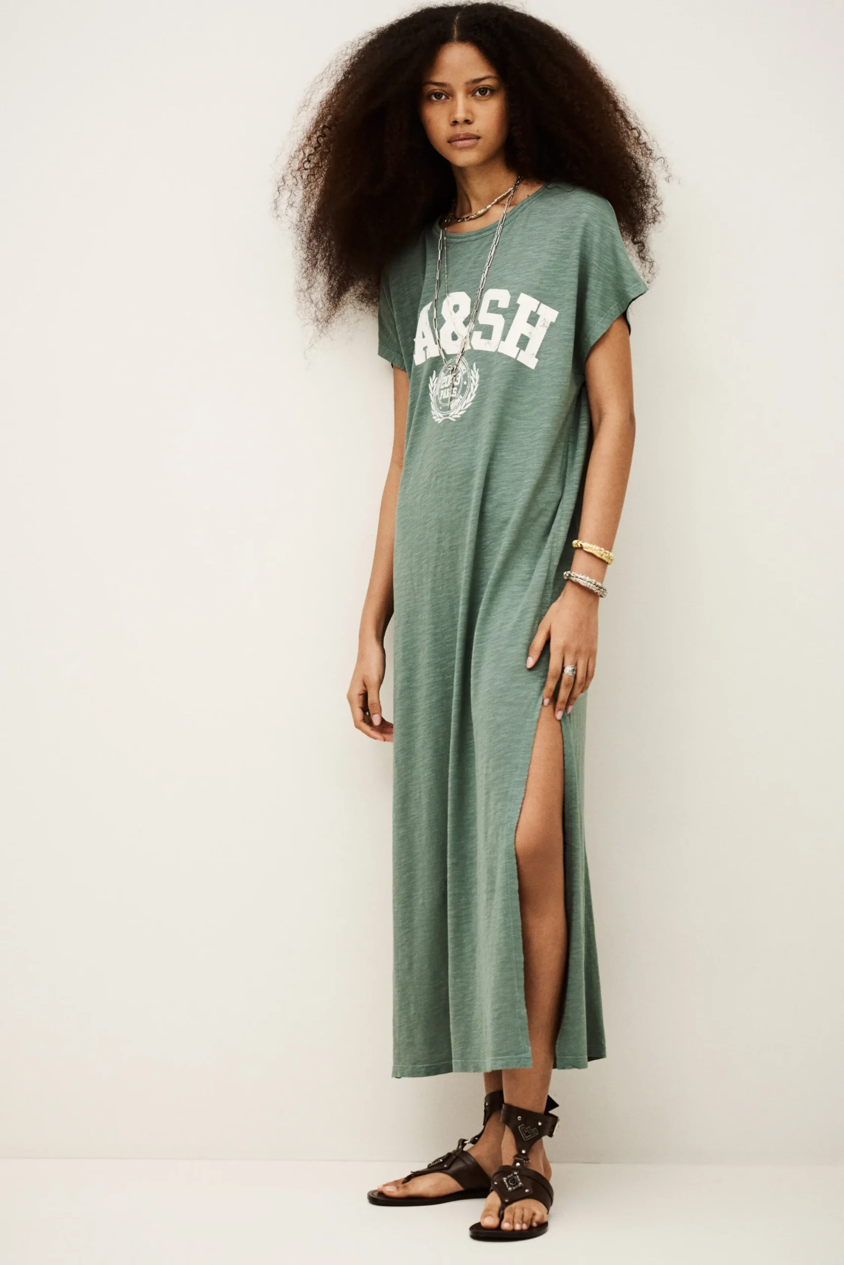 Ba&Sh CIVIA robe t-shirt VERT