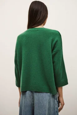 Ba&Sh CLASSY pull cachemire bateau VERT Outlet