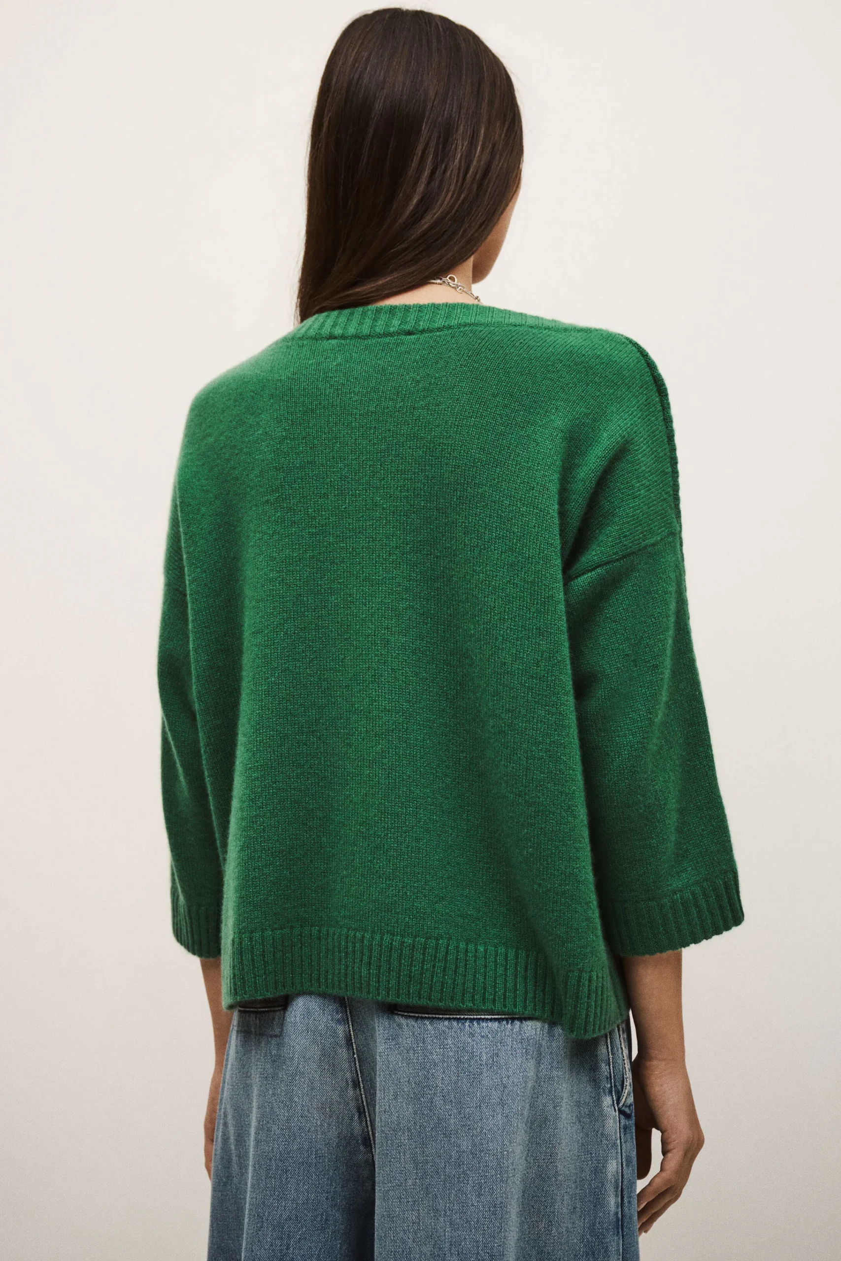 Ba&Sh CLASSY pull cachemire bateau VERT Outlet