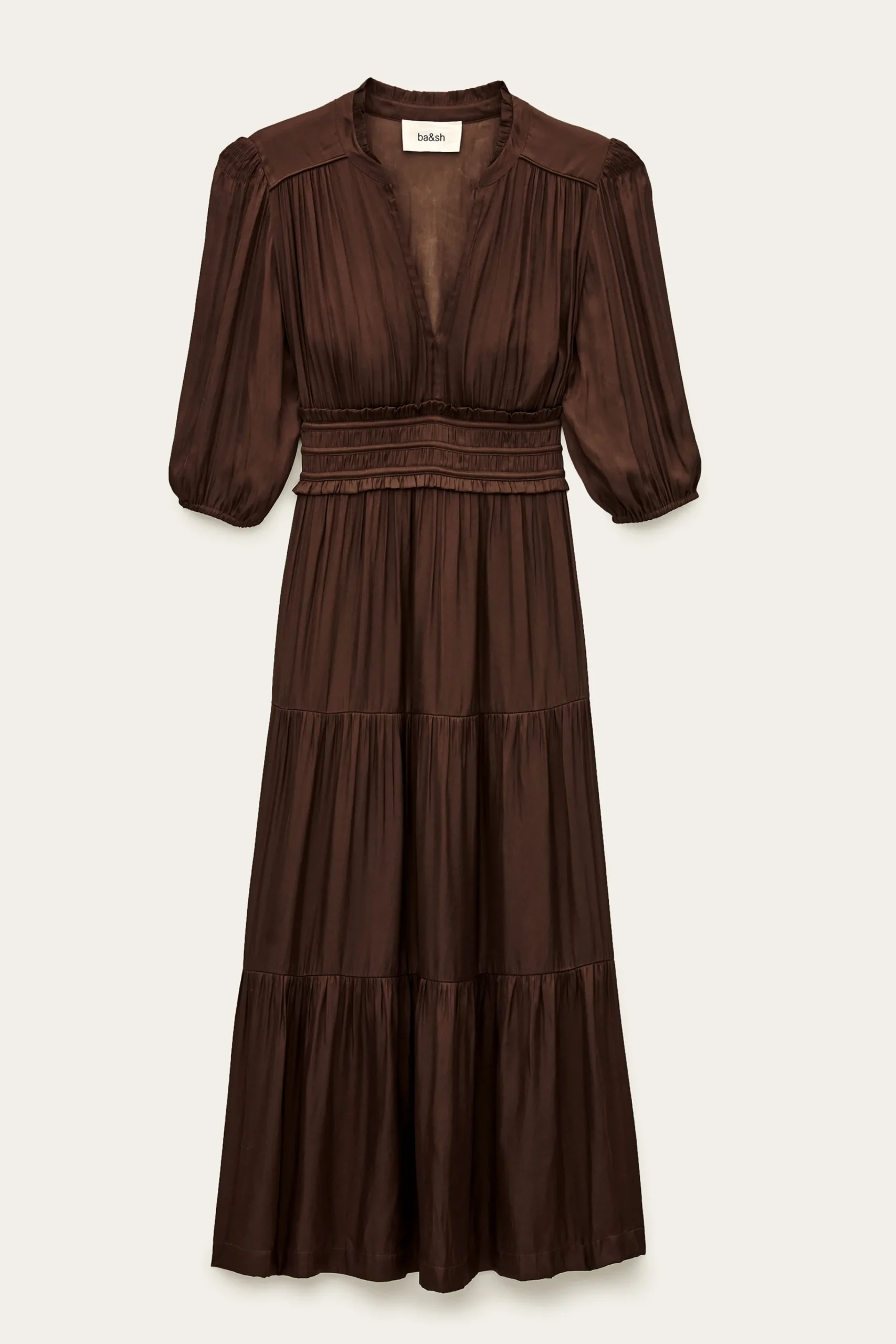 Ba&Sh CLELI robe courte froncée MARRON Outlet