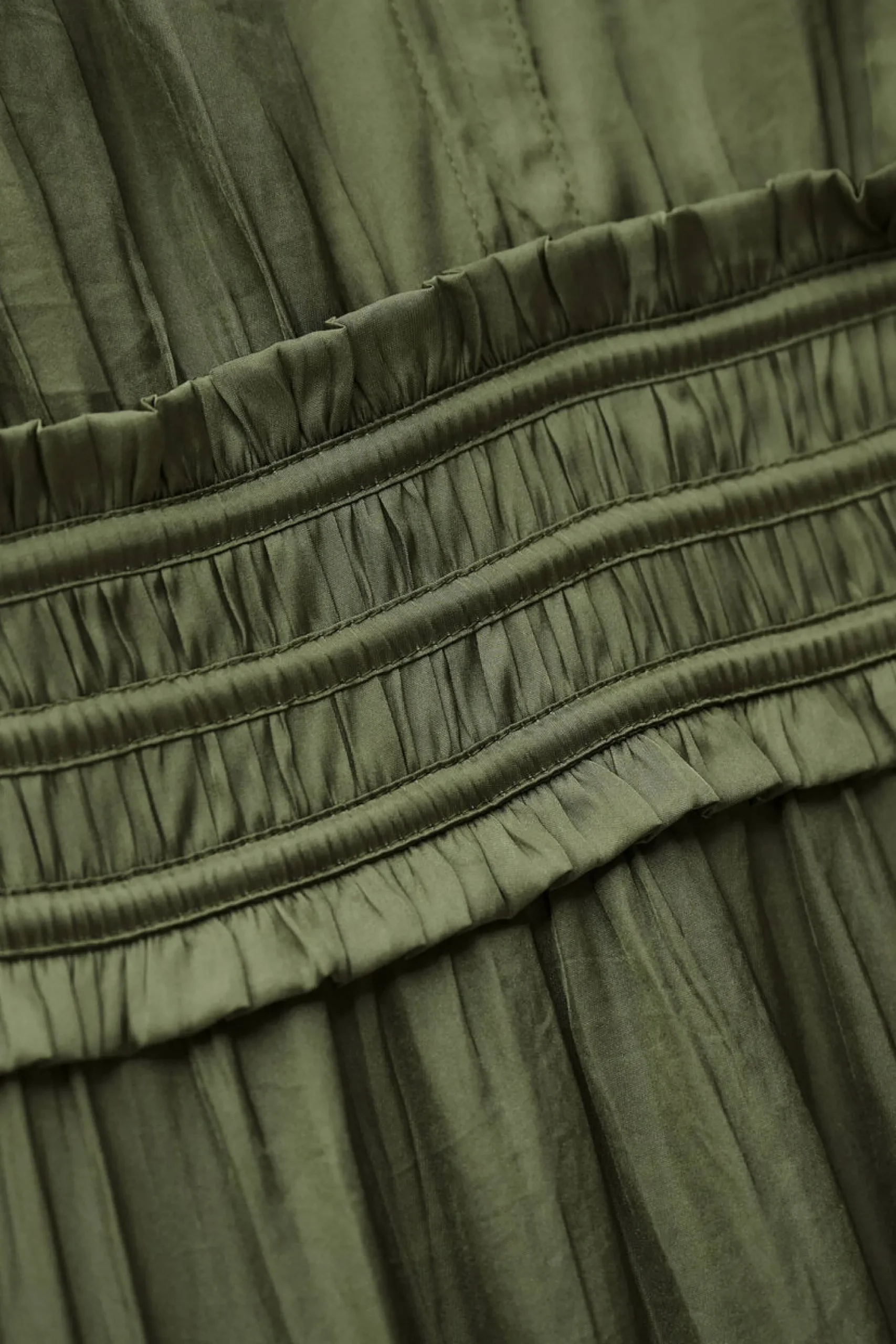 Ba&Sh CLELI robe courte froncée VERT