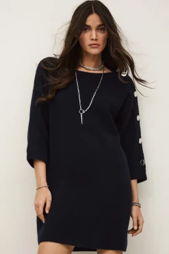 Ba&Sh COLEEN robe pull cachemire BLEU