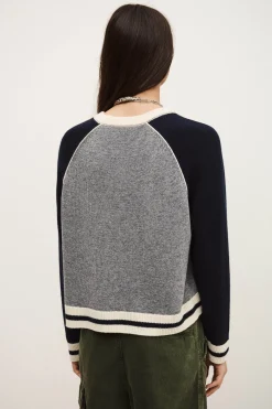 Ba&Sh COLLETTE pull cachemire sport BLEU Sale
