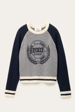 Ba&Sh COLLETTE pull cachemire sport BLEU Sale