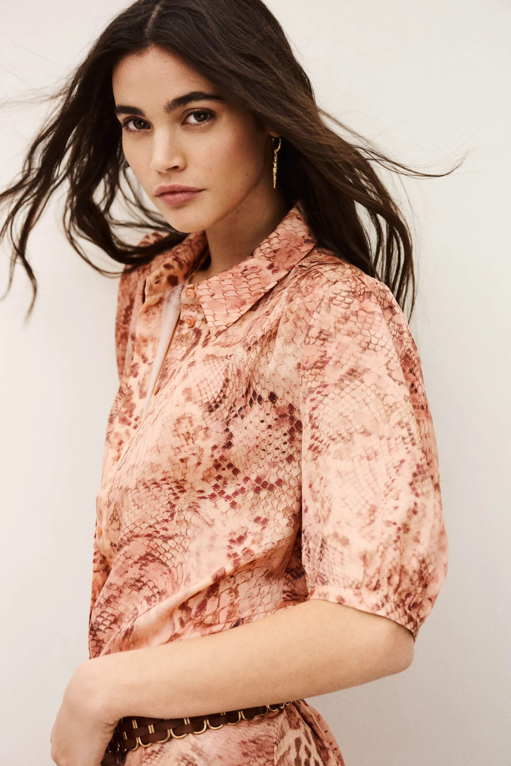 Ba&Sh CORMA robe chemise midi ROSE Outlet