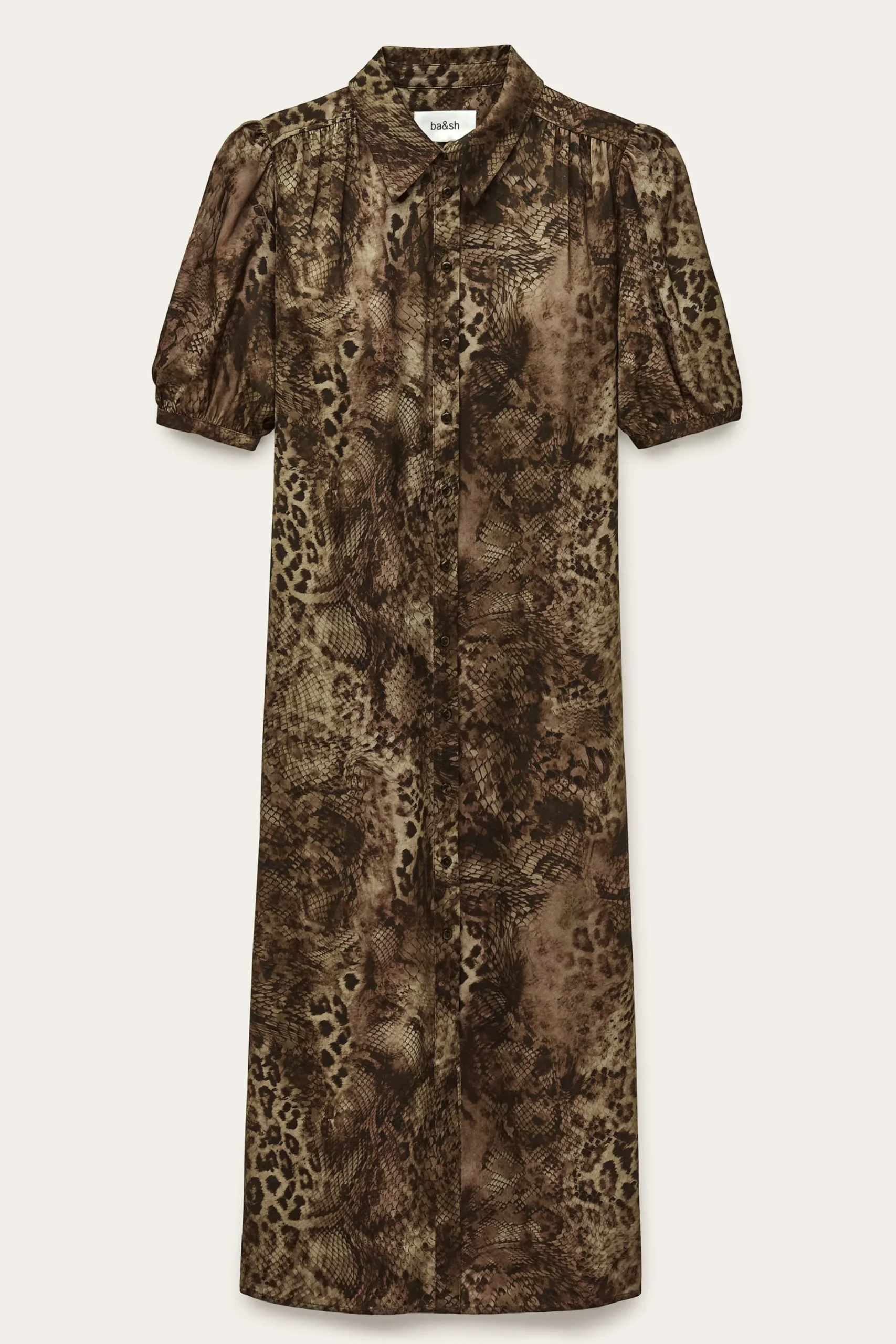Ba&Sh CORMA robe chemise midi VERT Clearance