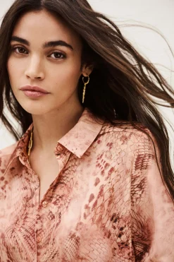 Ba&Sh CORNELIA chemise épaulée imprimée ROSE Outlet
