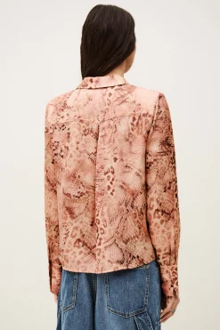 Ba&Sh CORNELIA chemise épaulée imprimée ROSE Outlet