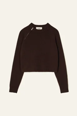 Ba&Sh CORVY pull manches longues MARRON New