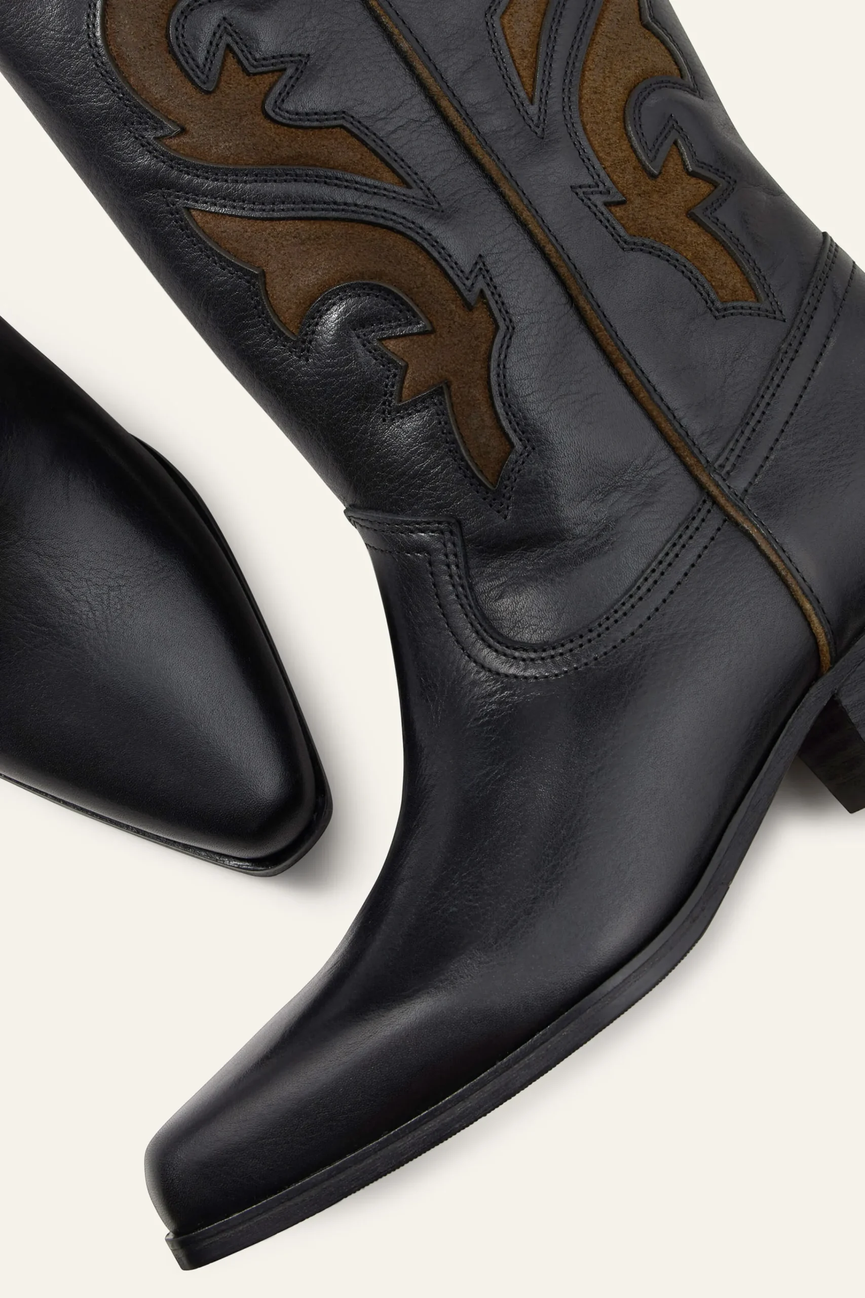Ba&Sh CURTIS bottes santiags cuir NOIR Discount