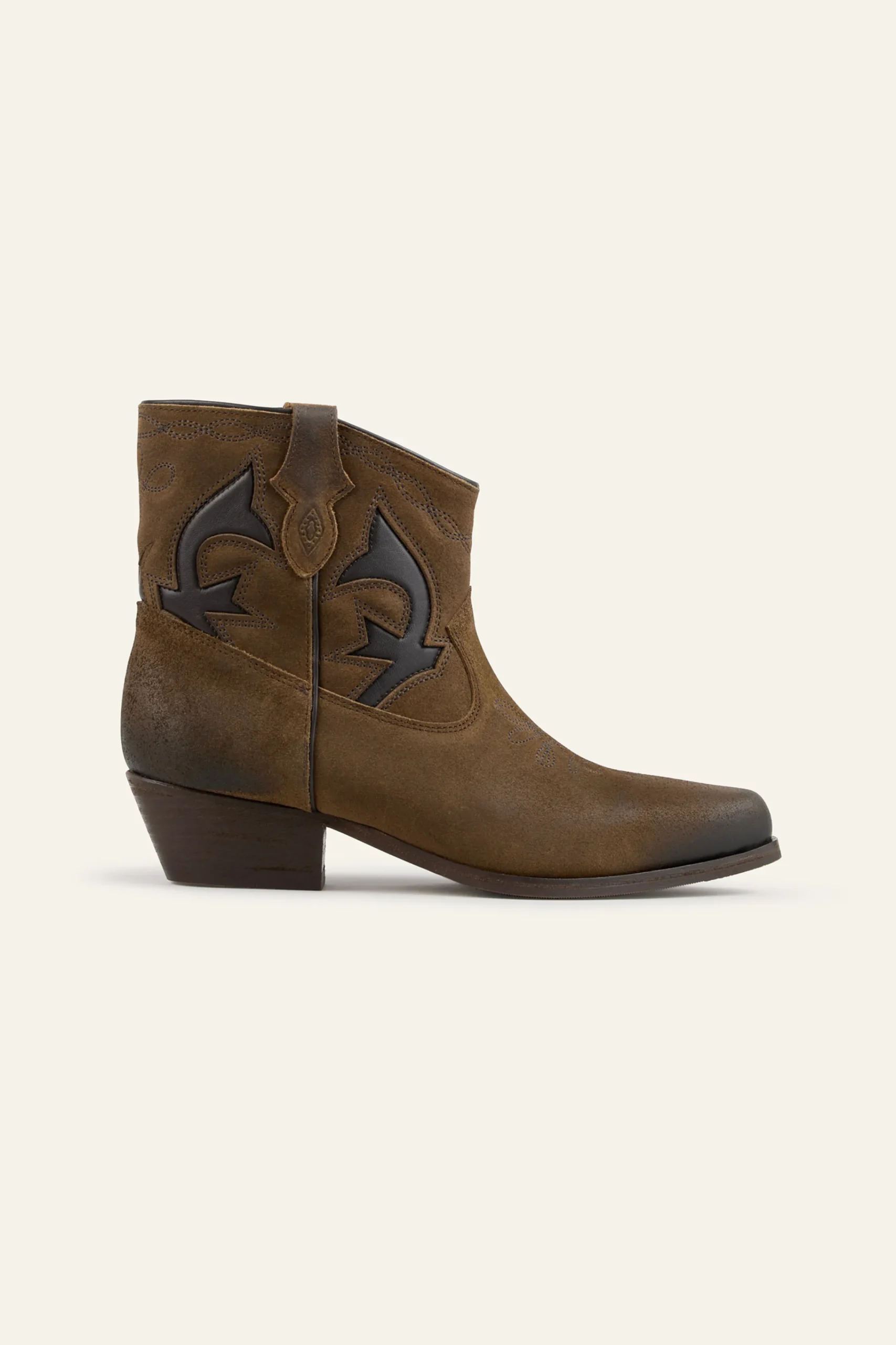 Ba&Sh CURTIS bottines santiags daim MARRON Clearance