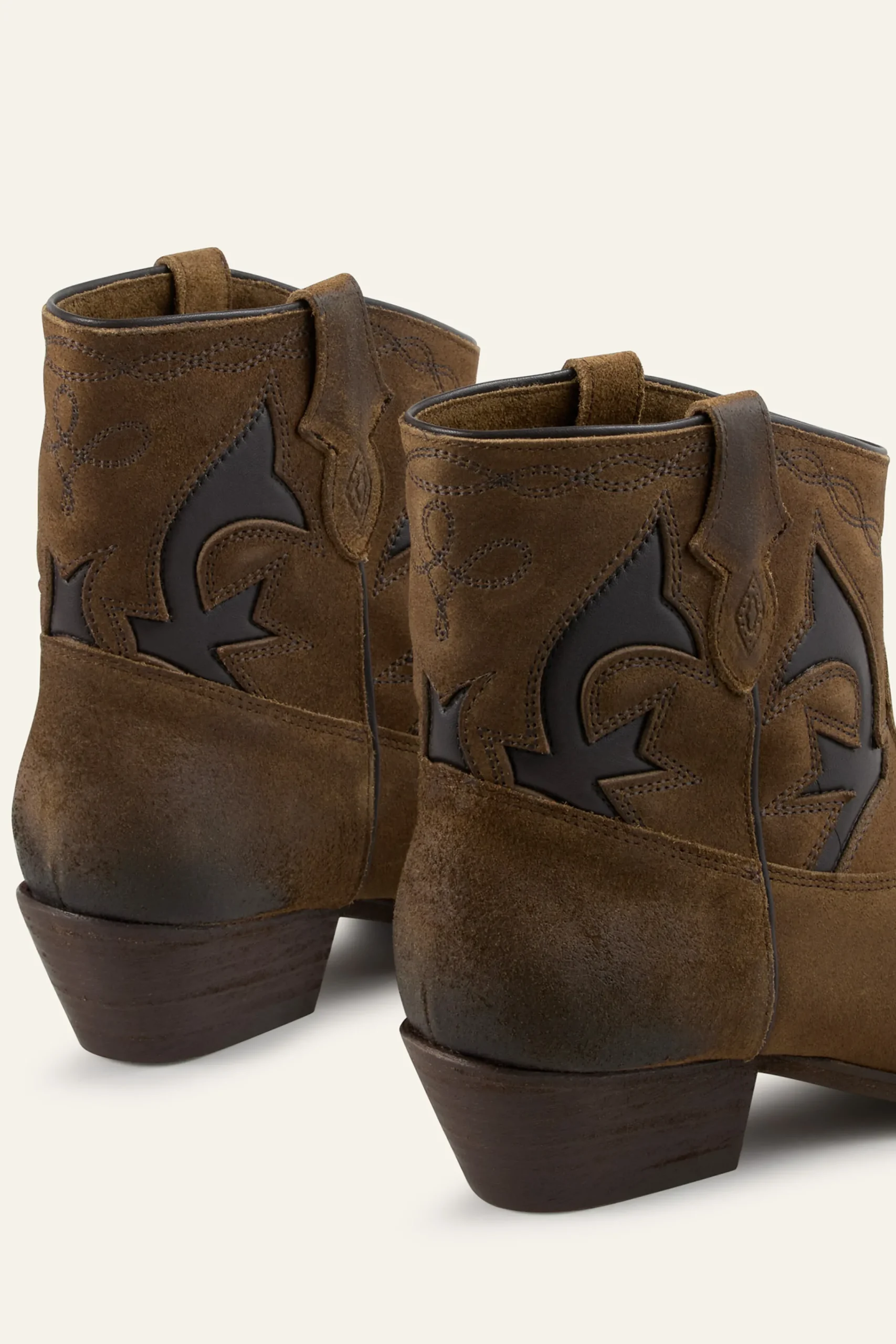 Ba&Sh CURTIS bottines santiags daim MARRON Clearance