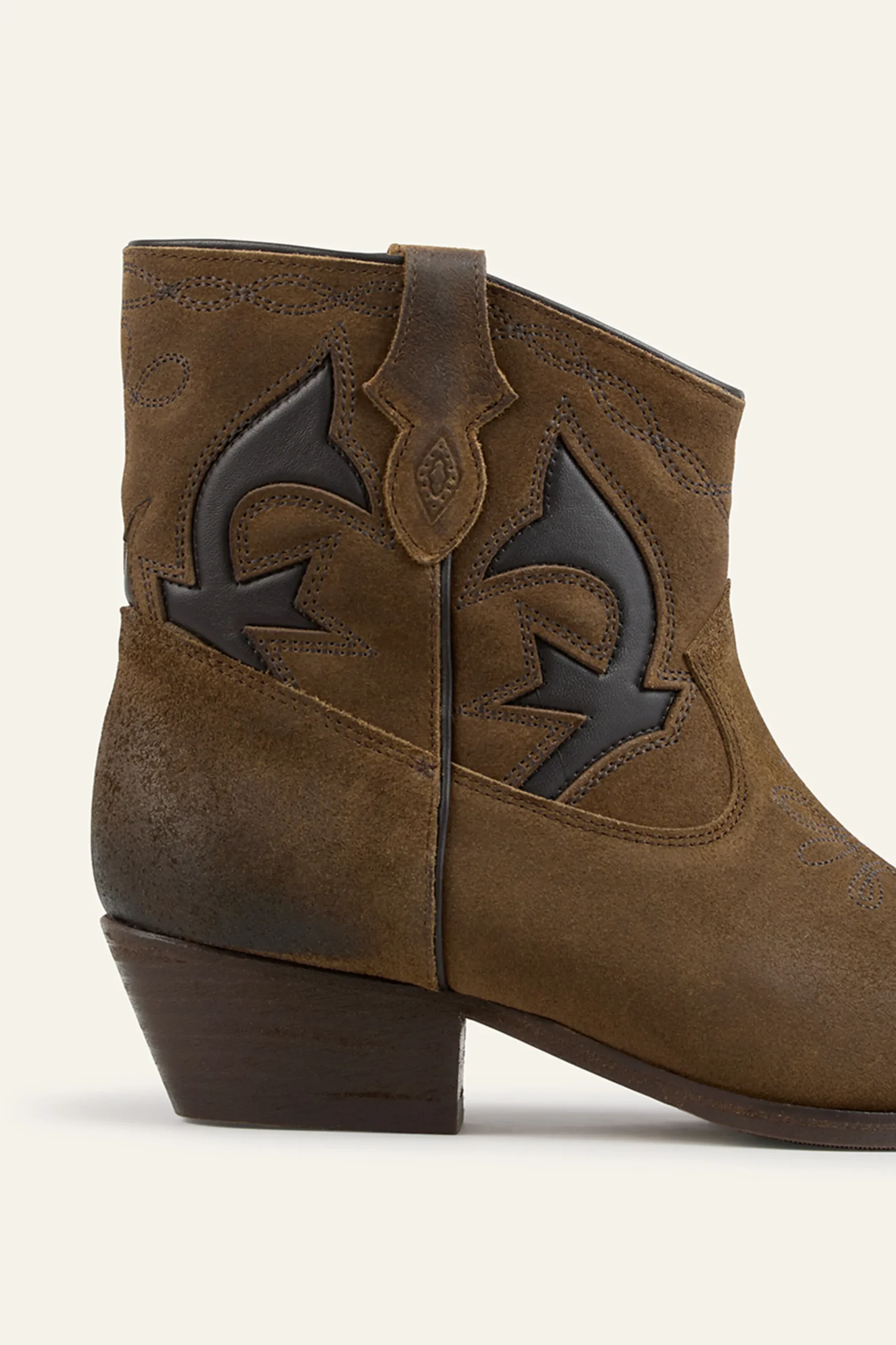 Ba&Sh CURTIS bottines santiags daim MARRON Clearance
