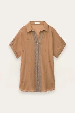 Ba&Sh DAELA chemise brodée BEIGE Online