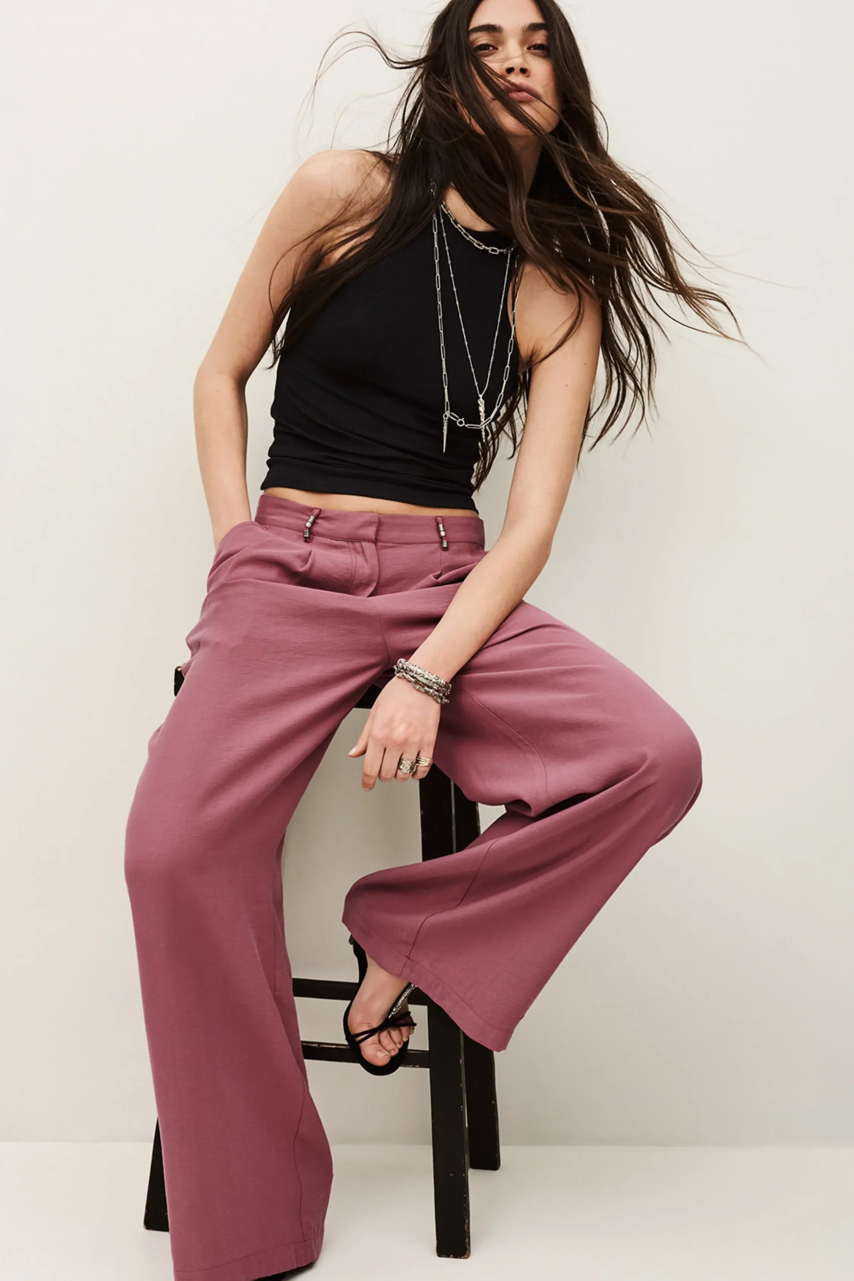 Ba&Sh DEANA pantalon droit ROSE Outlet