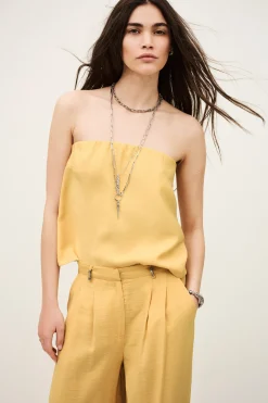 Ba&Sh DEBORAH top bustier JAUNE New