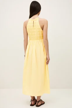 Ba&Sh ERIS robe smockée longue JAUNE Clearance