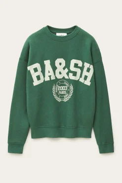 Ba&Sh FENJA sweat-shirt col rond VERT New