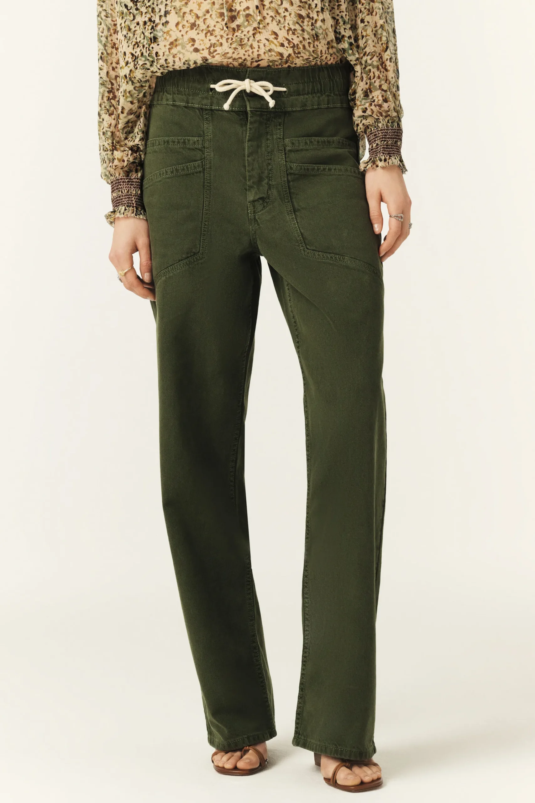 Ba&Sh FIMA pantalon droit ample VERT Best