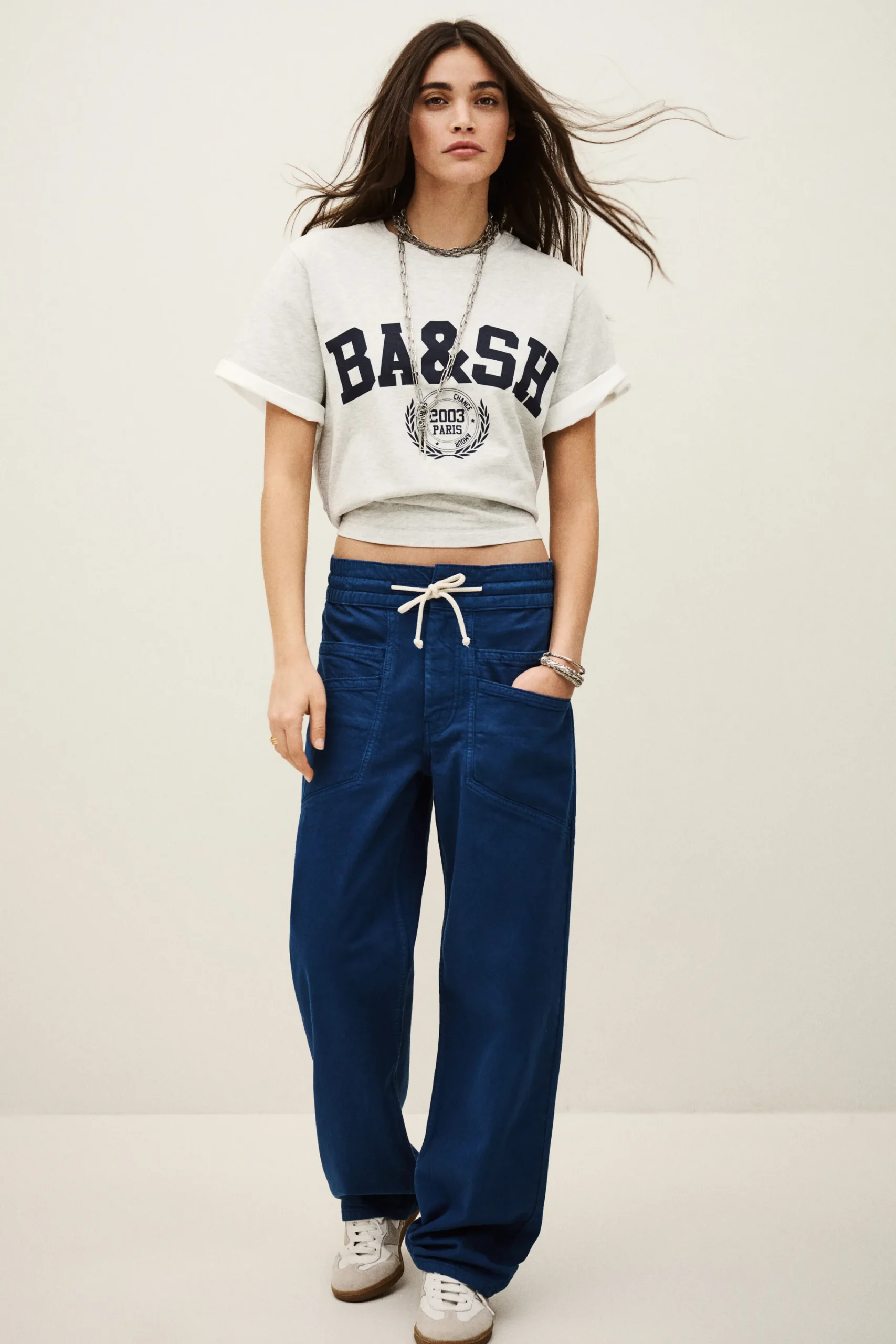 Ba&Sh FIMA pantalon large fluide BLEU Discount