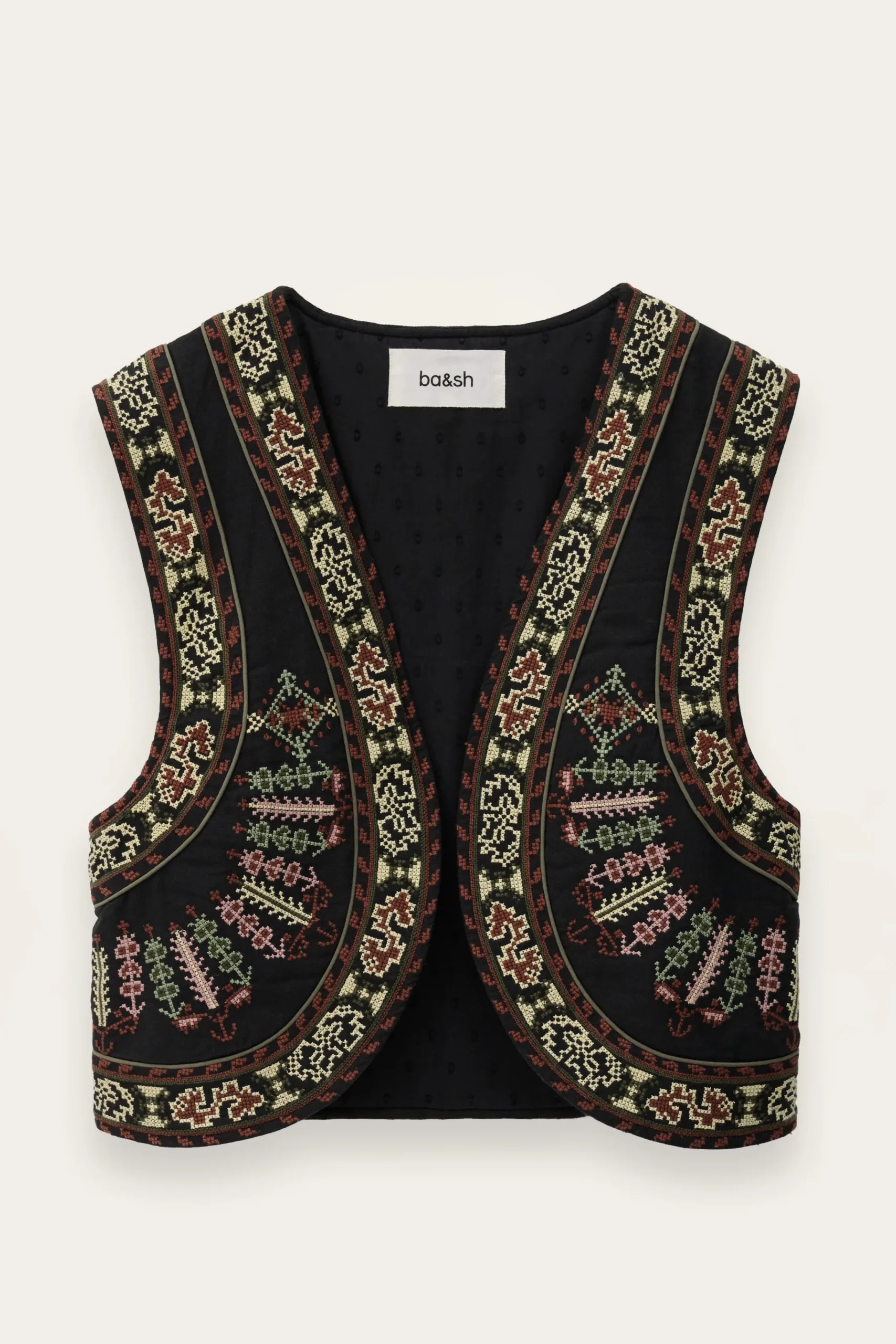 Ba&Sh FOSCA gilet brodé court GRIS Best