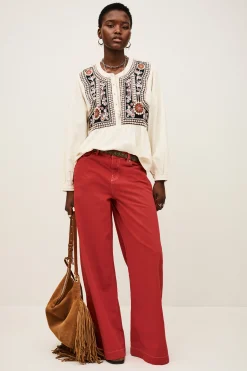 Ba&Sh FUSC modèle esprit denim ROUGE Discount