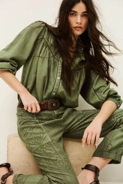 Ba&Sh GIANY pantalon carotte VERT Outlet