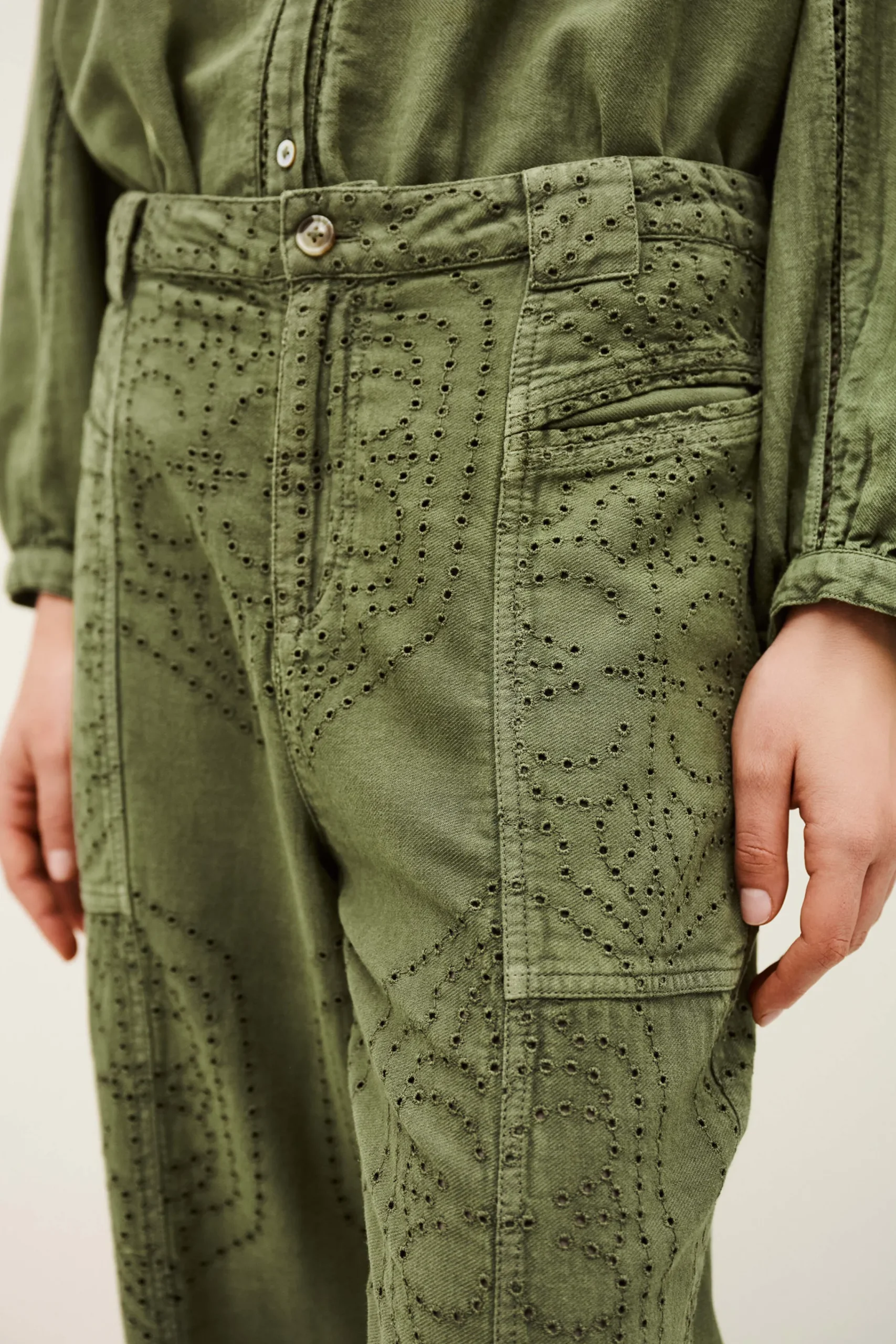 Ba&Sh GIANY pantalon carotte VERT Outlet
