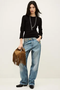 Ba&Sh GIULIA tee-shirt manches longues NOIR Discount
