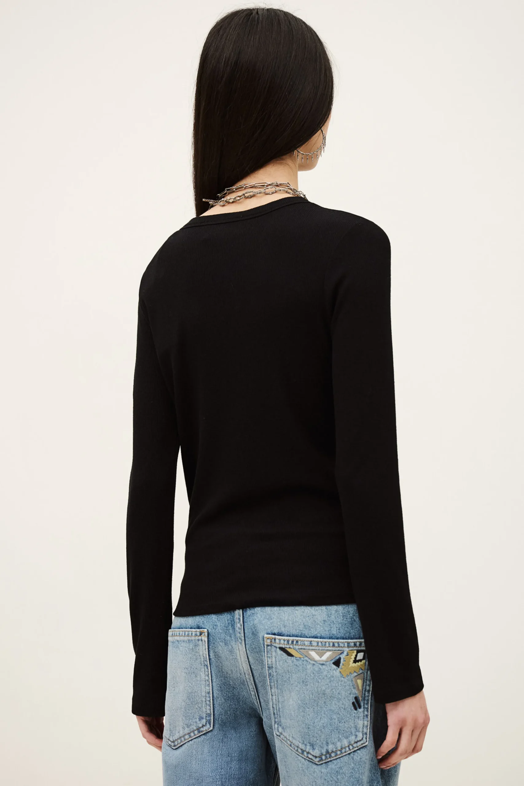 Ba&Sh GIULIA tee-shirt manches longues NOIR Discount
