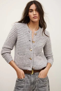 Ba&Sh GUSPA gilet court boutonné NOIR Outlet