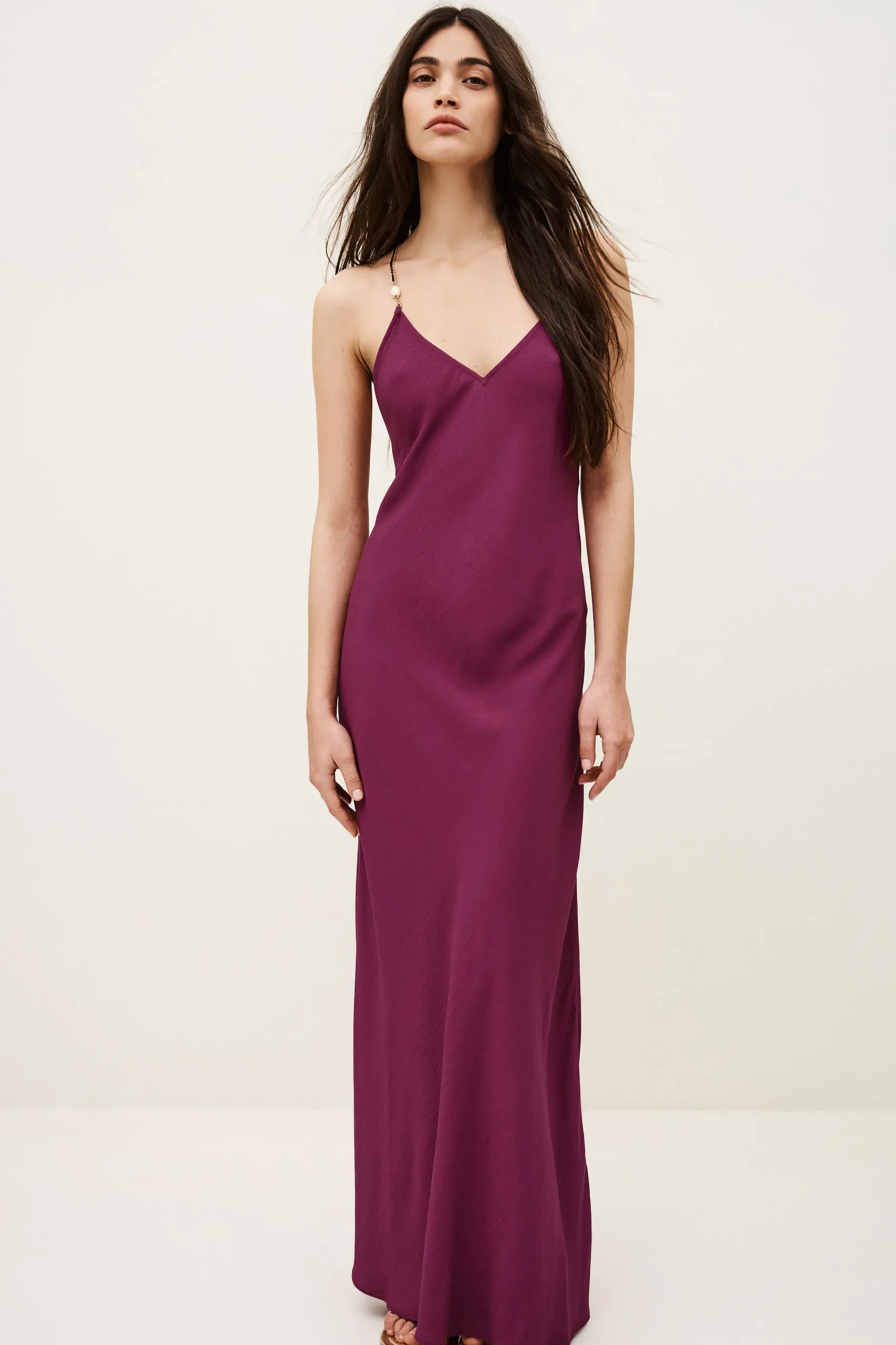 Ba&Sh HANY robe dos nu viscose fluide VIOLET