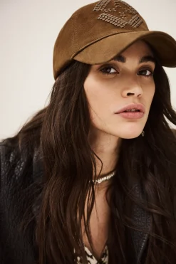 Ba&Sh HARSHA casquette cuir MARRON Discount