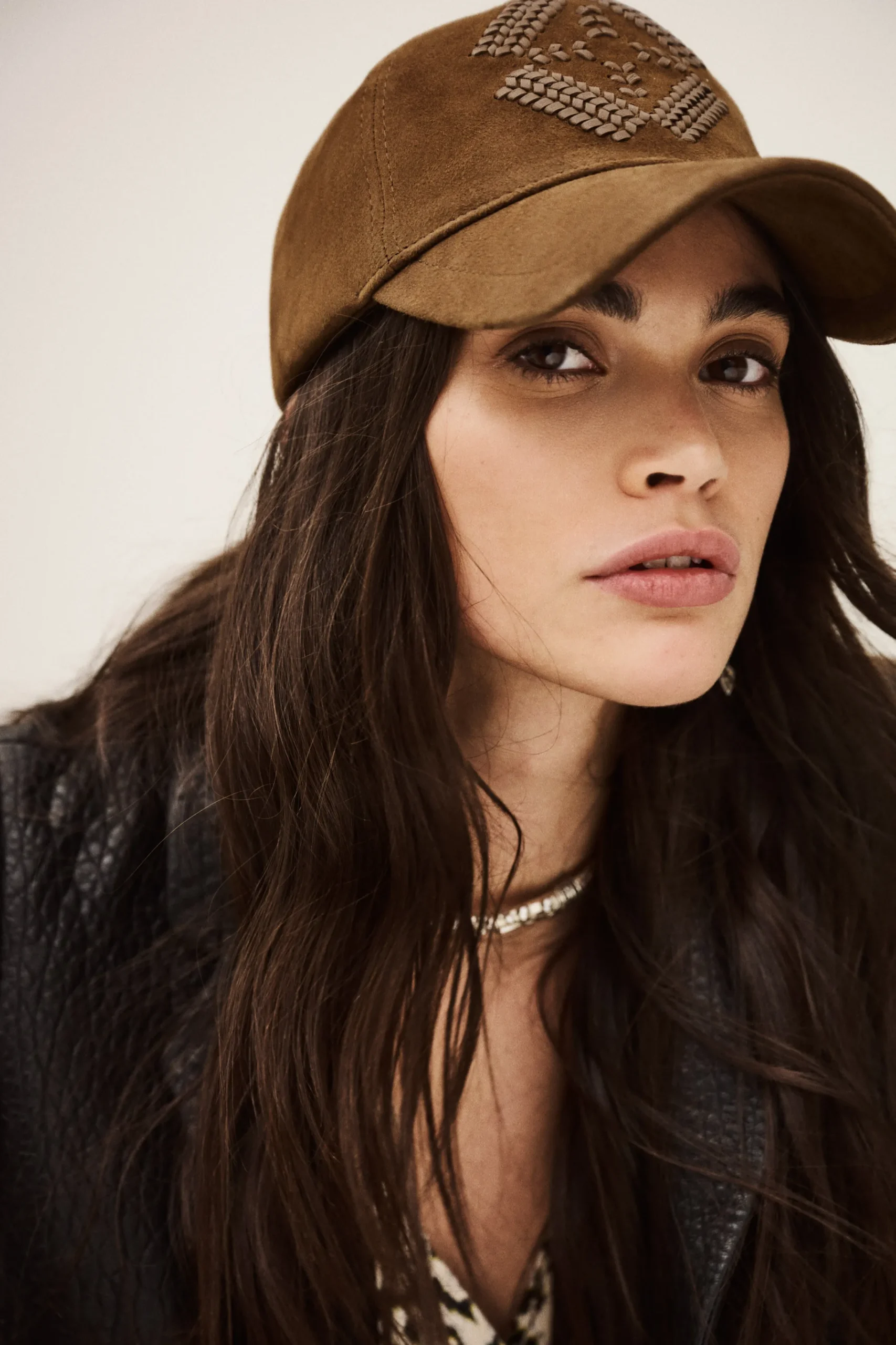 Ba&Sh HARSHA casquette cuir MARRON Discount
