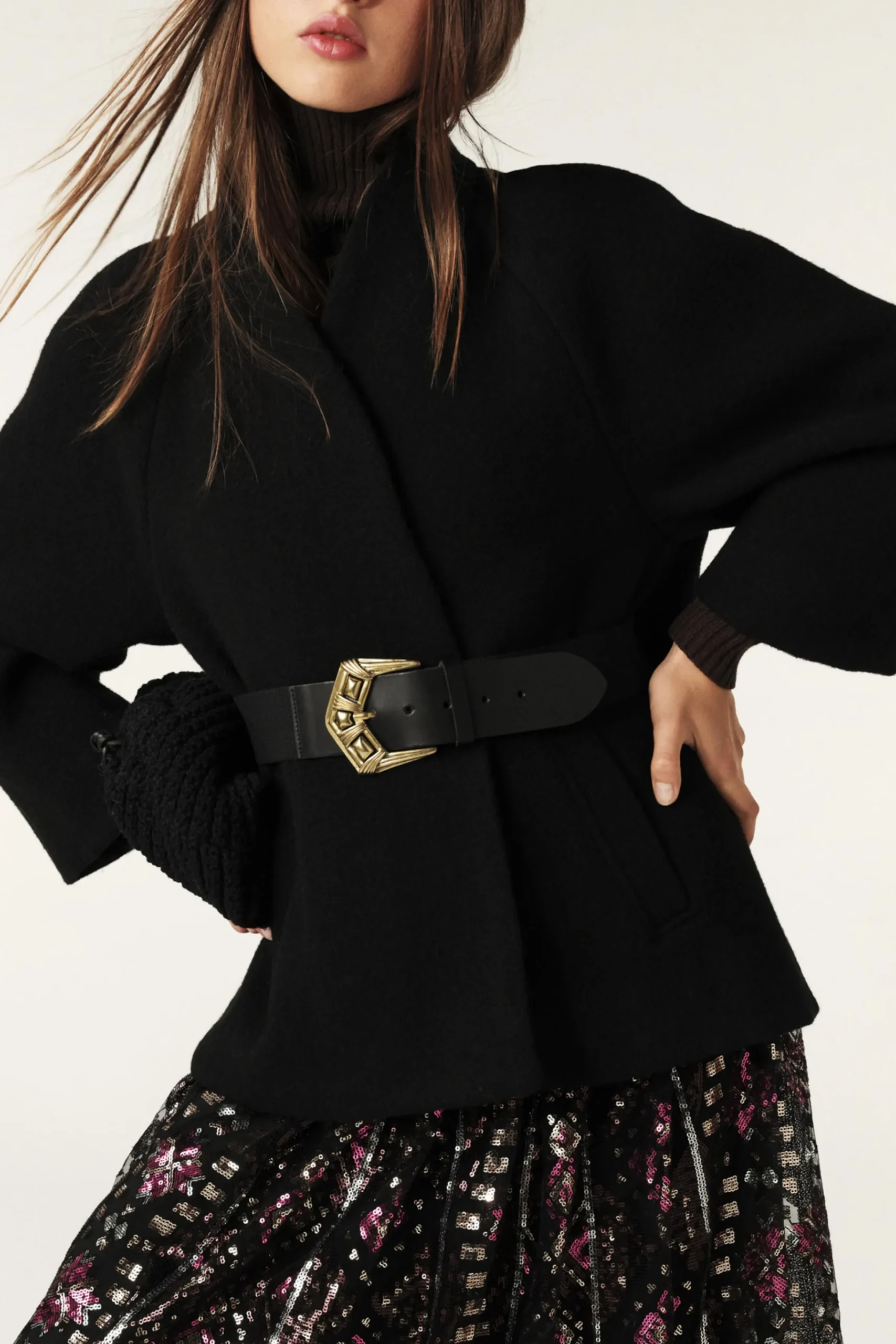 Ba&Sh HINI flared cape sleeves NOIR Online