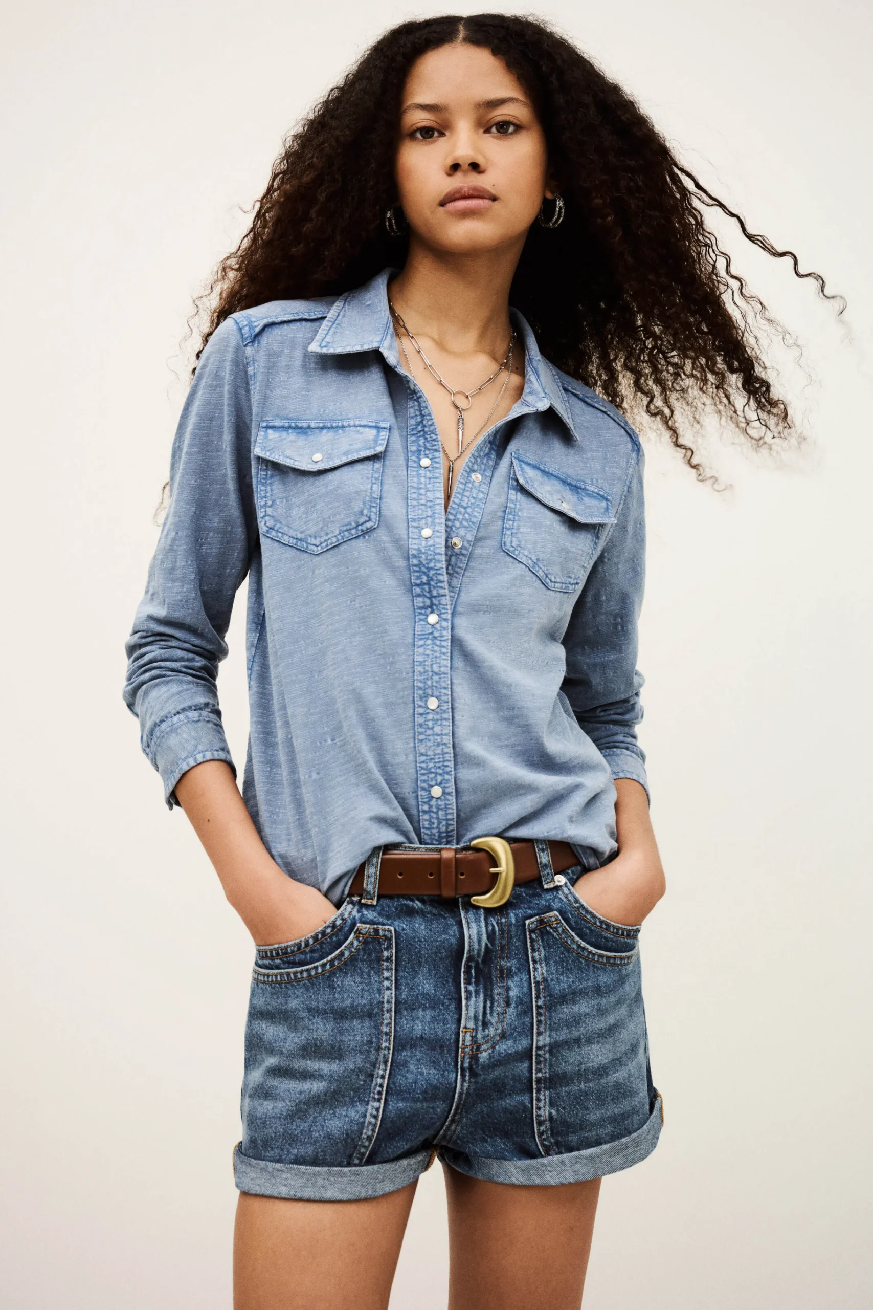 Ba&Sh ICARE chemise jersey BLEU Online