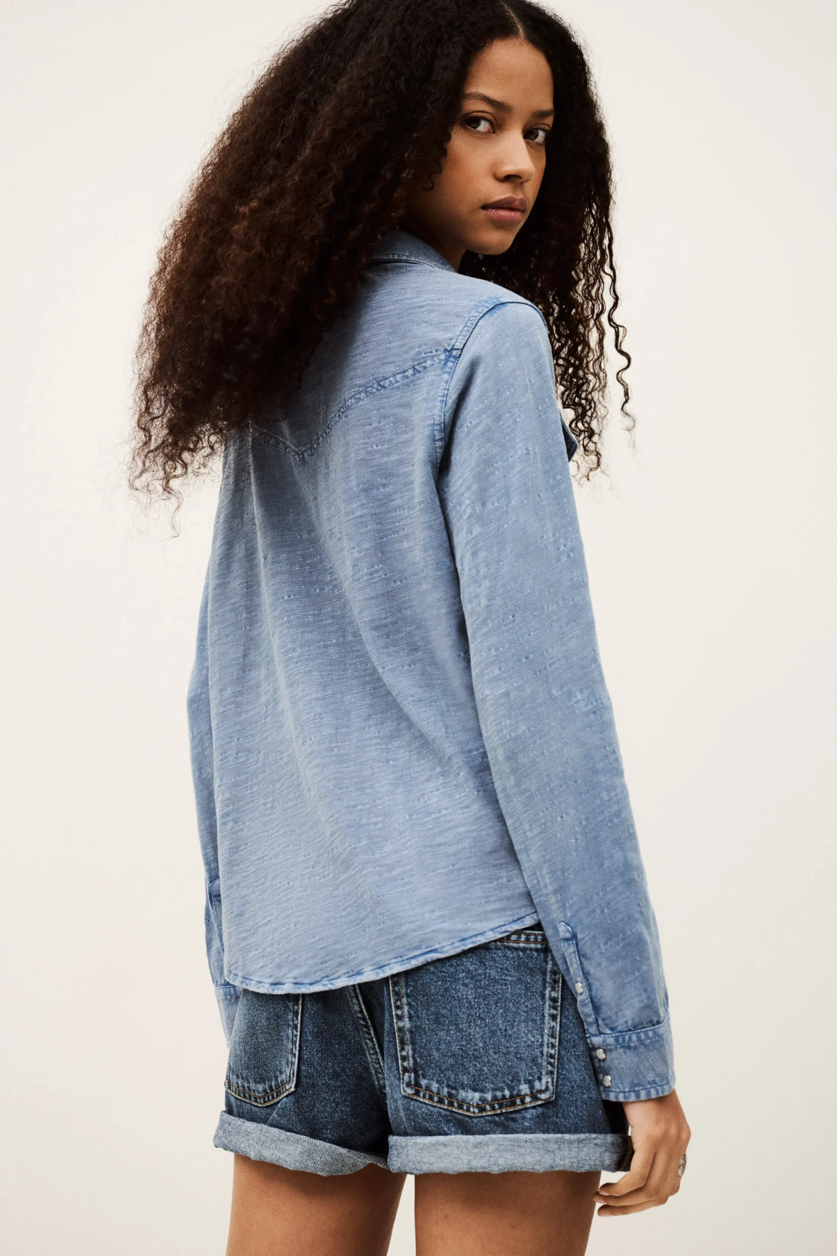Ba&Sh ICARE chemise jersey BLEU Online