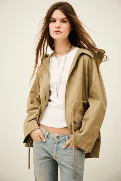 Ba&Sh ILIO parka longue ceinturée MARRON Outlet