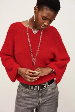 Ba&Sh ISAAC pull réversible ROUGE