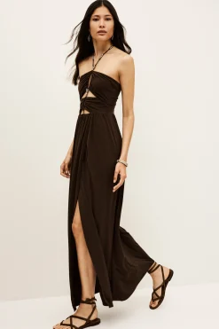Ba&Sh JEA robe maxi MARRON Outlet
