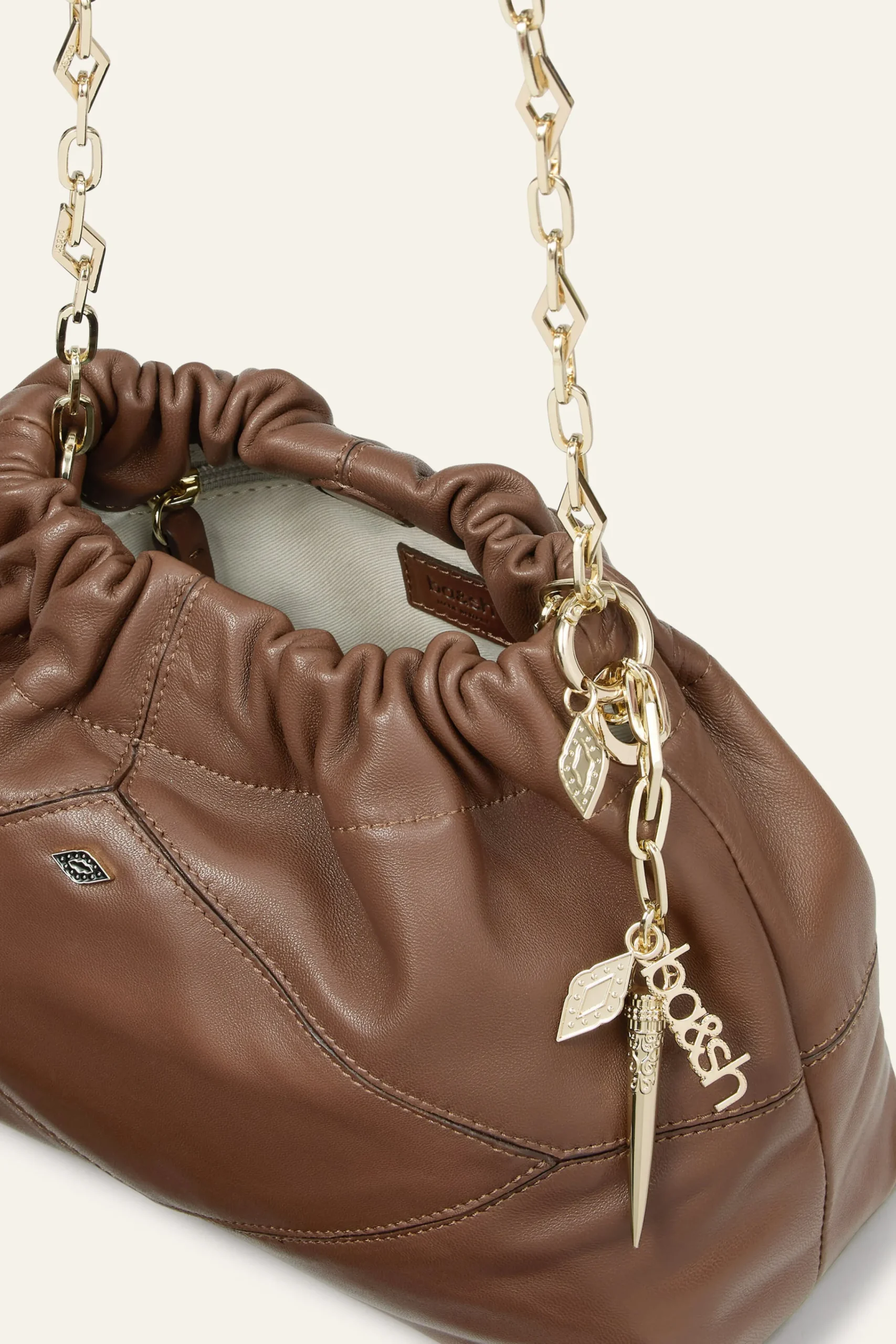 Ba&Sh JUNE mini sac cuir MARRON Sale