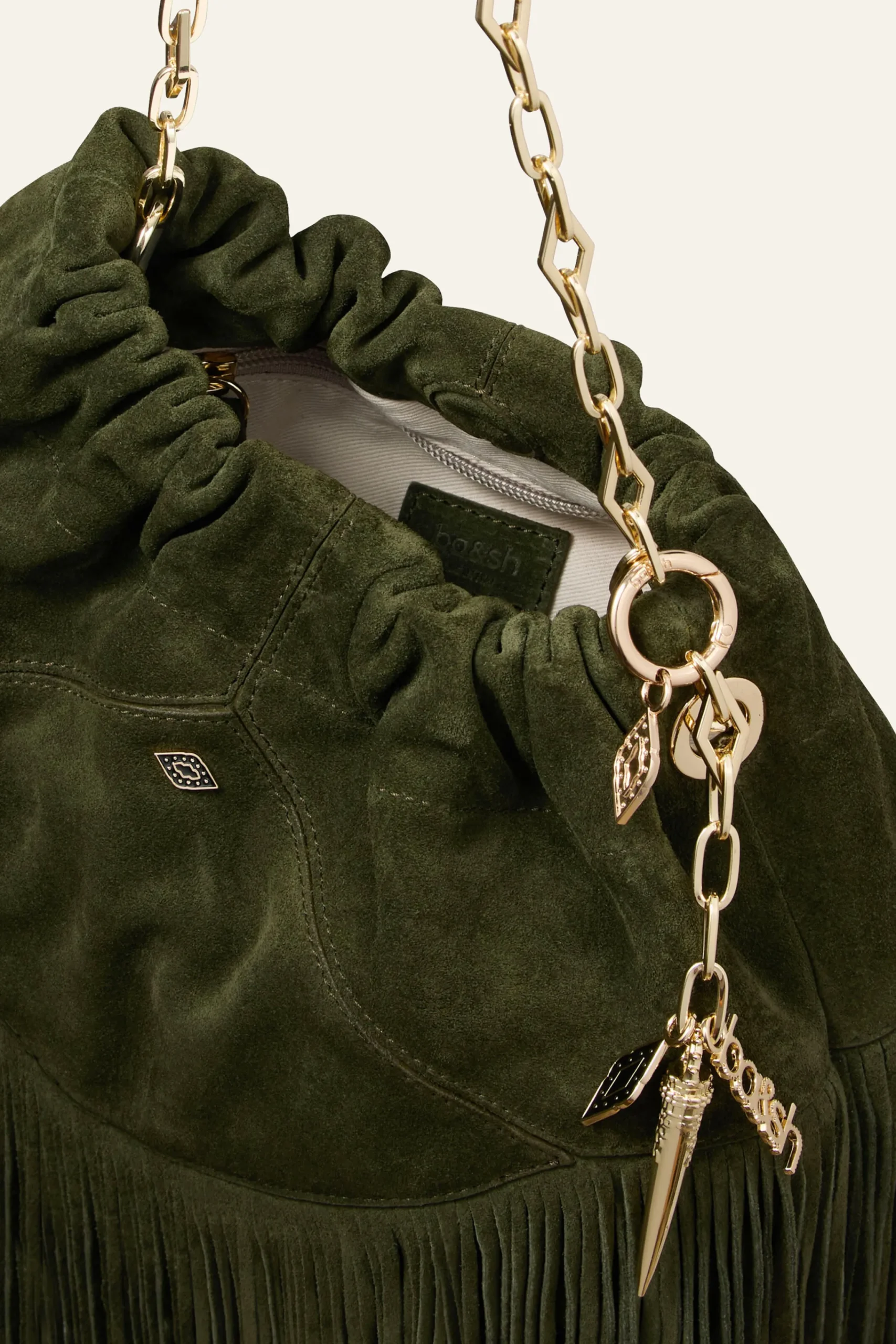 Ba&Sh JUNE mini sac daim VERT Best