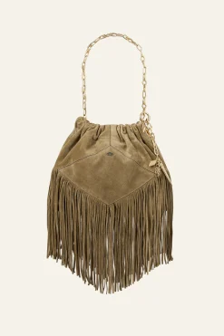 Ba&Sh JUNE mini sac daim VERT Online